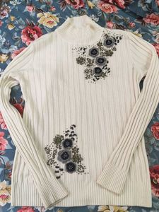 Elegant Embellished Knit Sweater