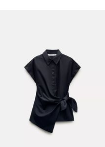 Zara Knot Style Asymmetric Shirt