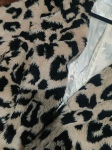 Leopard Print Fur Long Coat