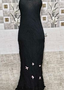 Black Maxi Dress with Bow Detail