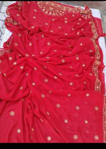 Deep Red Saree