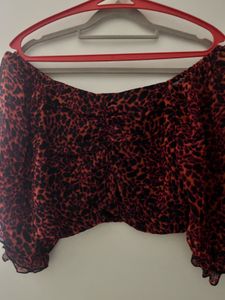 Animal Print Bardot Top