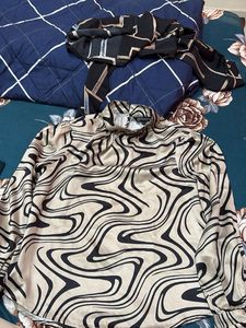 Patterned Mock Neck Top