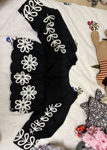 Embroidered Black Blouse