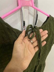 Olive Green Tiered Dress