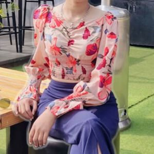 Floral Print Crop Top