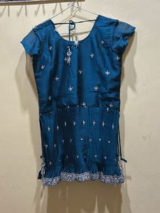 Teal Colour Kurta Sharara Set Size M