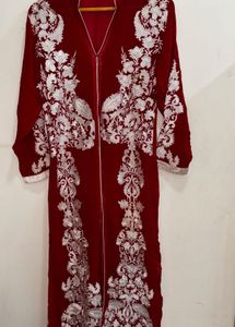 Red Embroidered Kurta