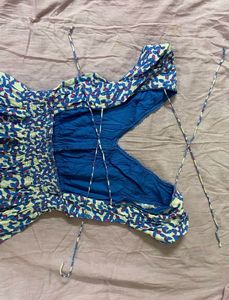 Open Back Mini Shimmery Dress