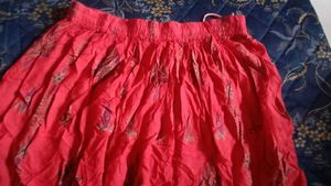 Red Floral Skirt