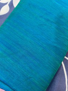 New Teal Blue Plain Saree