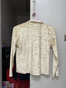 Traffic Beige Velvet Button-Down