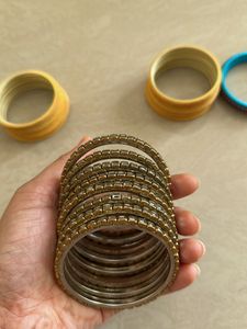 Yellow And Stone Bangles
