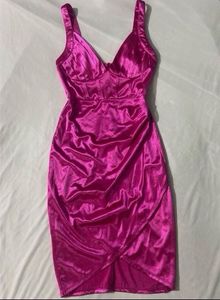 Fushia Pink Corset Bodycon Dress