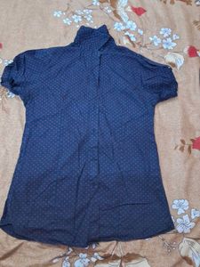 Max Navy Blue Polka Dot Shirt