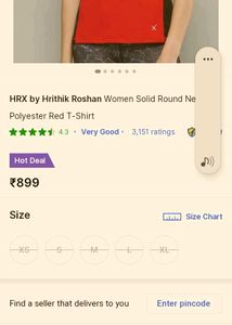 HRX RUNNING Red &amp; Black Athletic T-Shirt