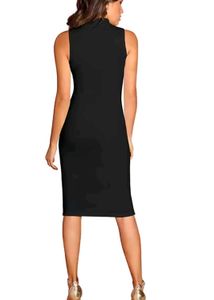 Women&#39;s high neck sleeveless dress