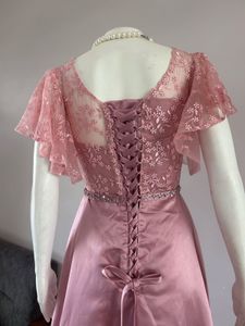 Vintage Pink Lace &amp; Satin Dress