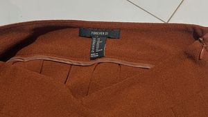Brown Pleated Mini Skirt