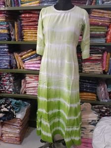 Green Tie-Dye Tunic Dress