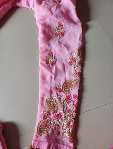 Party Wear Georgette Kurti &amp; Silk Pant