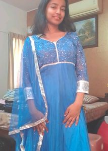 Elegant Blue Anarkali Suit