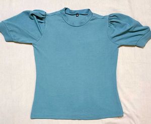 Solid Puff Sleeve Top