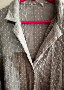 Plaid and Embroidered shirt combo