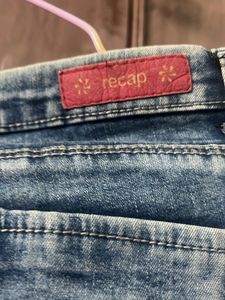 Distressed Slim-Fit Blue Denim Jeans