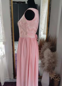 Pink Lace Maxi Dress