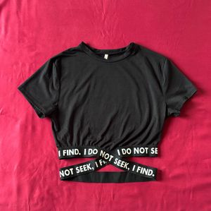 Designer Waist Black Crop Top