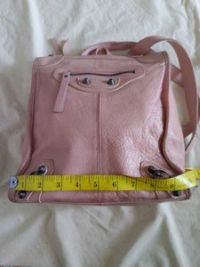 Pink Leather Backpack