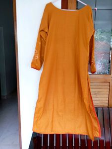 Orange Embroidered Salwar Kameez Pant Suit