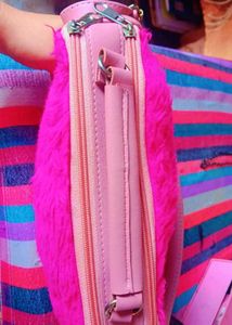Zara Pink Fur Backpack