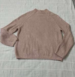 H&amp;M Shiny Peach Cable Knit Sweater