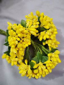 Yellow Artificial flower (4inch, pack of 10 bunch)