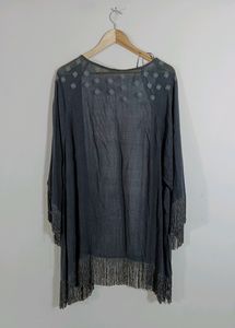 Women Black Long Shrug | Bust Free Size | Length 3