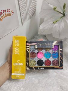 Combo of 2 Glitter Palette and Make-up Fixer 🍋✨