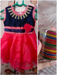 Girl's Dress & Bangles