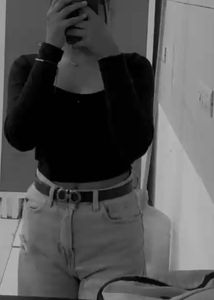 Black Ribbed Long Sleeve Crop Top