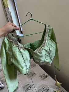 Green Embellished Blouse