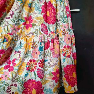 One shoulder floral midi dress multi colour (XS)