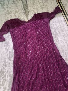 Embroidered Purple Tunic