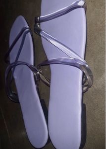 Transparent Straps Lavender Flats