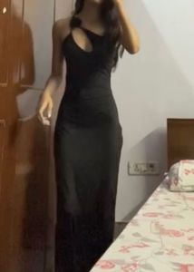 One Shoulder Black Bodycon Dress