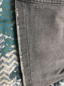 Gray Denim Mini Skirt