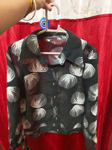 Stylish Patterned Sheer Top