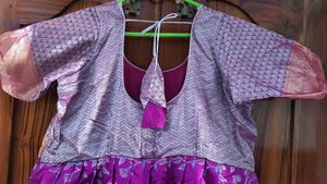 Purple Floral Print Anarkali Dress