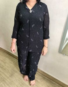 Black Printed Co-ord Set