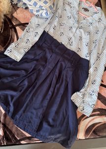 Anchor Print Shirt Dress